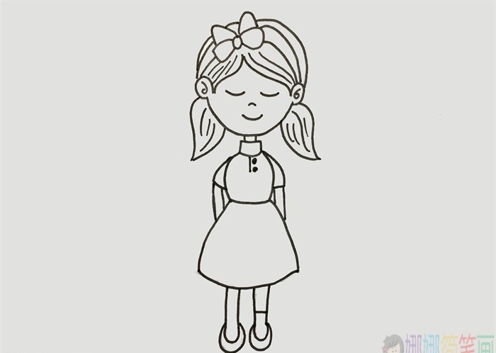 漂亮的姐姐人物简笔画
