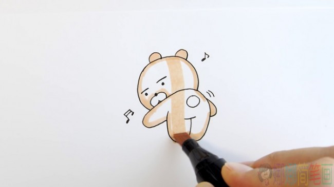 简单搞笑的小熊简笔画