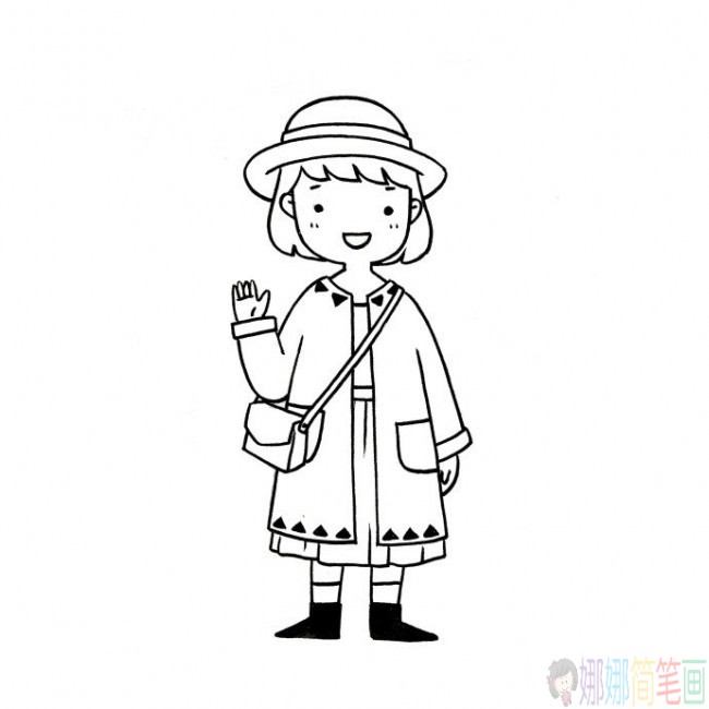 时尚女孩人物简笔画大全