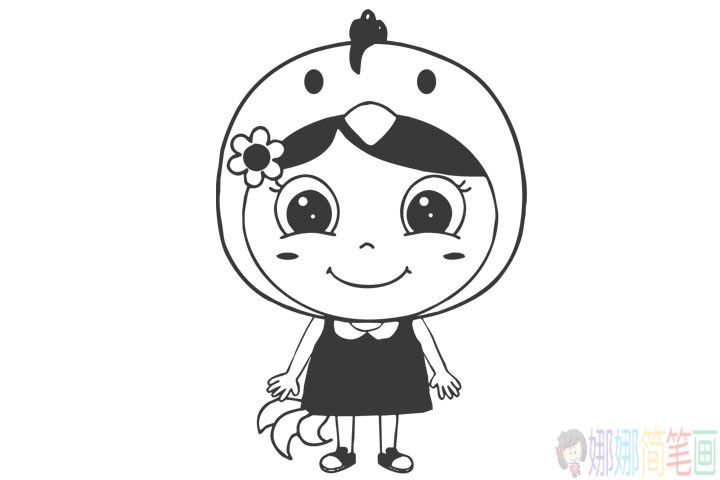 Q版小女孩简笔画图片