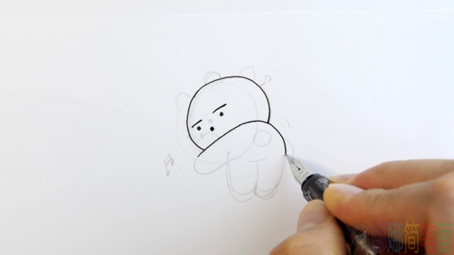 简单搞笑的小熊简笔画