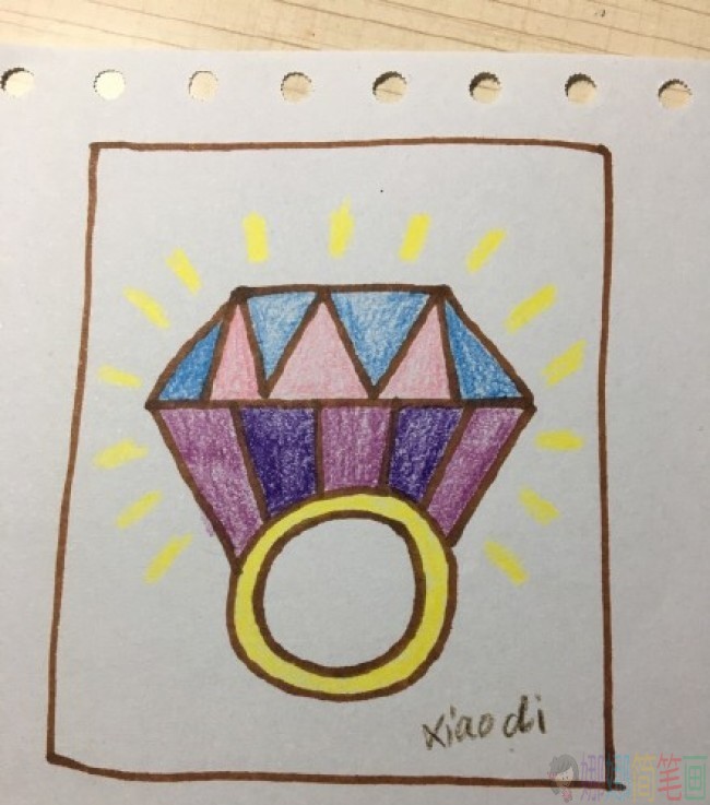 钻石戒指简笔画图片