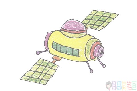 北斗卫星简笔画图片