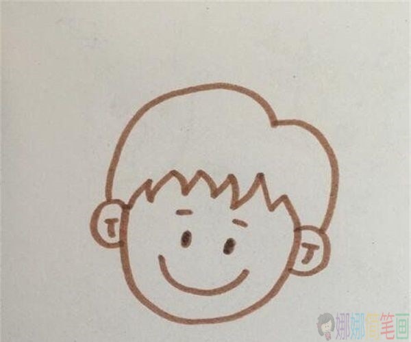 简单的小男孩简笔画图片