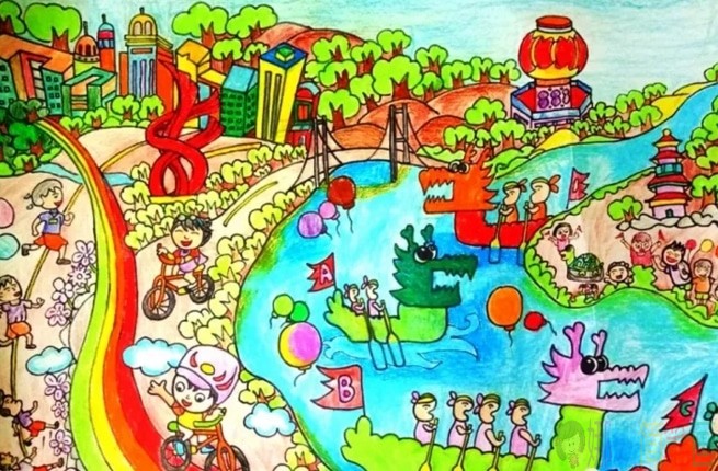 地球家园儿童画图片