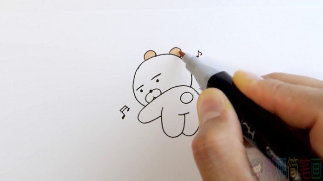 简单搞笑的小熊简笔画