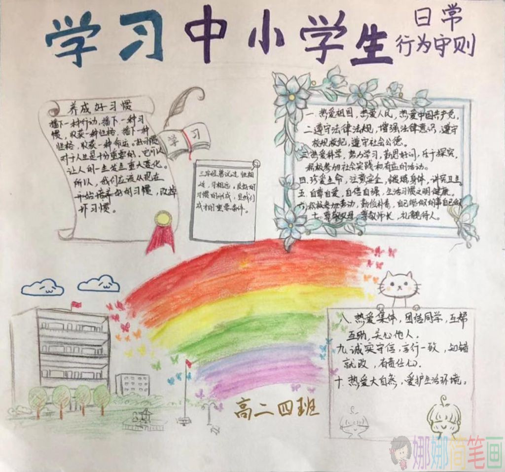 学习中小学生日常行为守则的手抄报