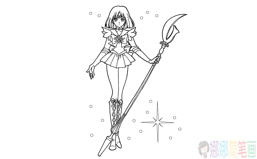 美少女战士简笔画线稿