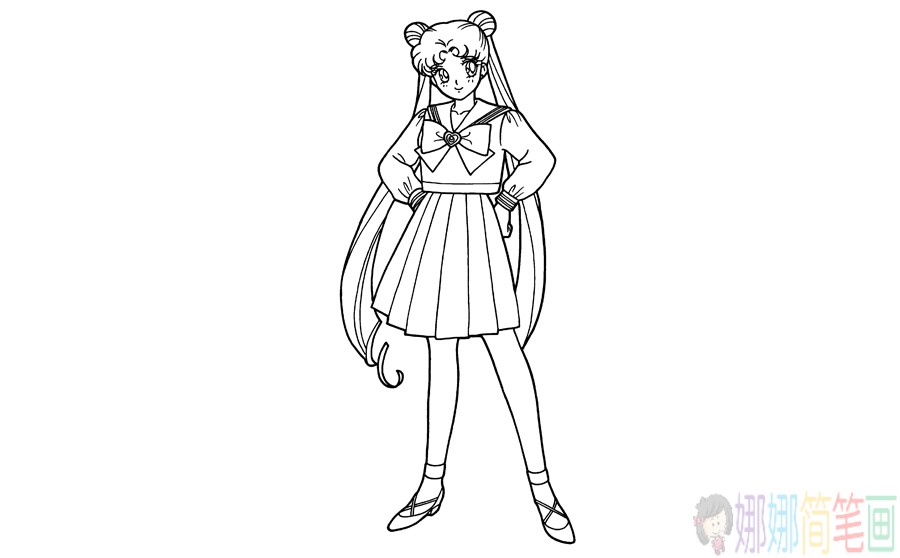 美少女战士简笔画线稿