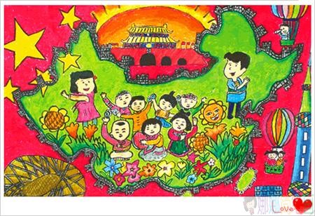 庆祝国庆节儿童画图片