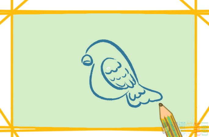 绿色的小鹦鹉简笔画步骤图