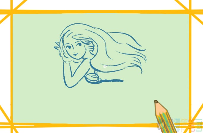 美人鱼简笔画,美人鱼的画法