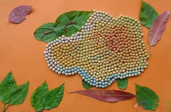 可爱的儿童豆子画图片 儿童豆子粘贴画作品 手工步骤