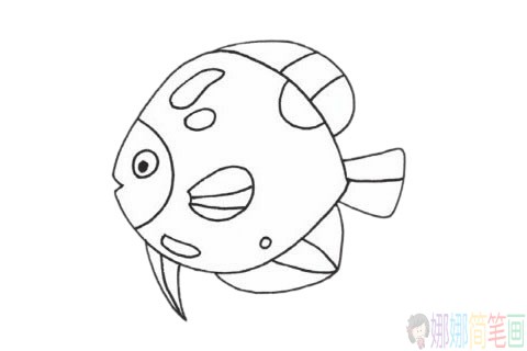 热带鱼简笔画教程