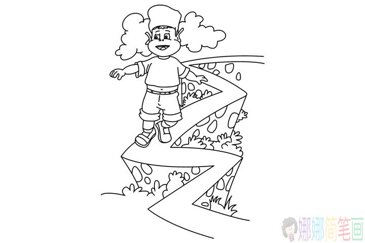 玩耍的男孩子简笔画