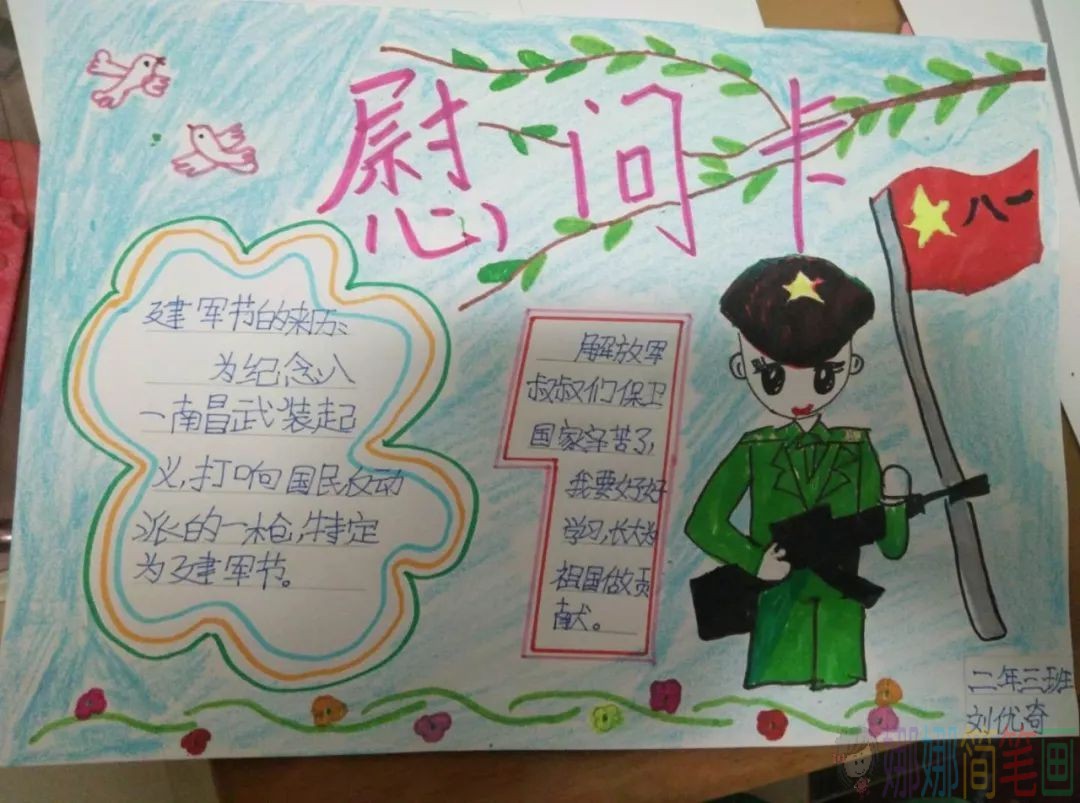 2020建军节儿童绘画图片