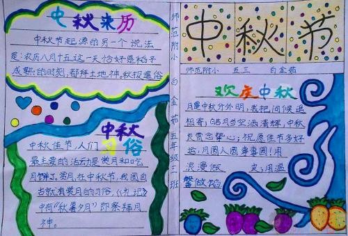 中秋节手抄报模板图片