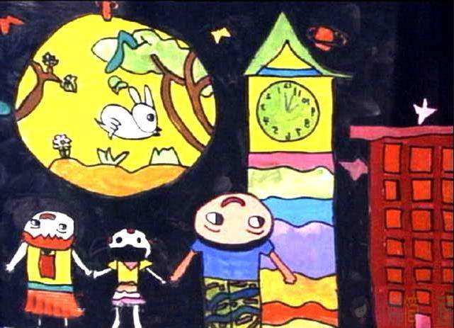 中秋节幼儿绘画作品