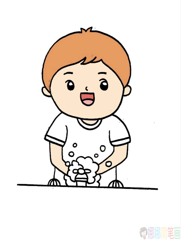 预防新冠勤洗手简笔画