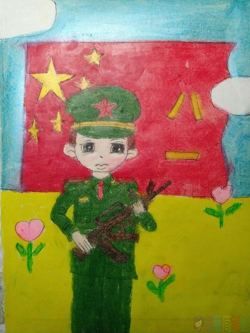 八一儿童画图片大全