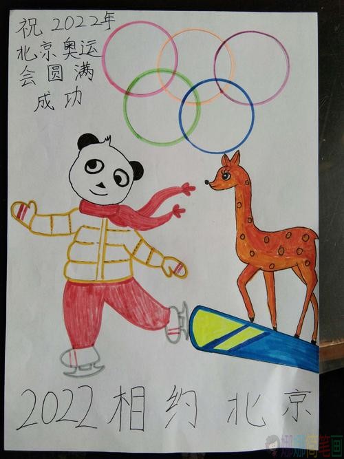 2022冬奥会吉祥物儿童画
