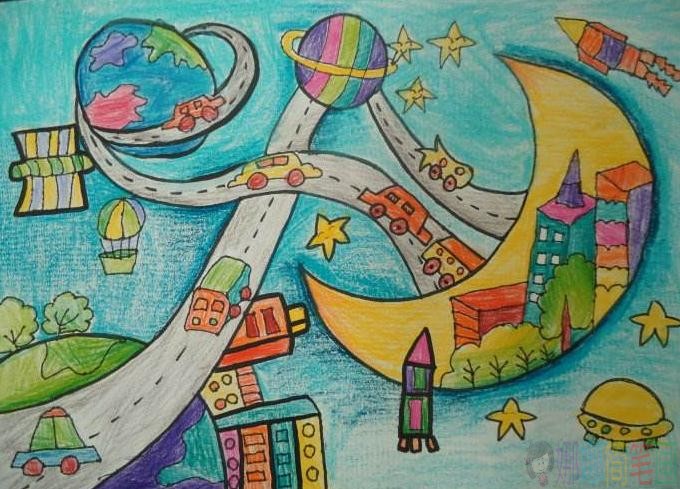 儿童科幻画主题作品图片
