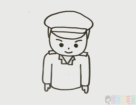 帅气的军人简笔画