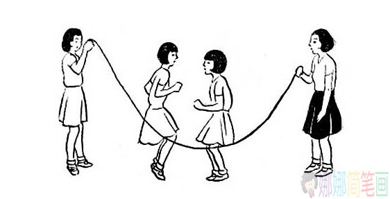 儿童简笔画跳绳怎么画