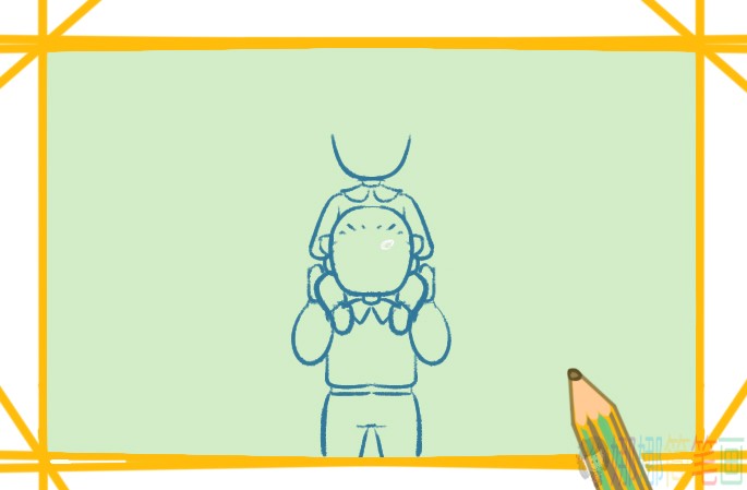 爸爸和女孩人物简笔画图片