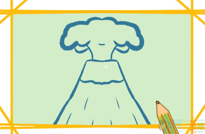 火山简笔画图片