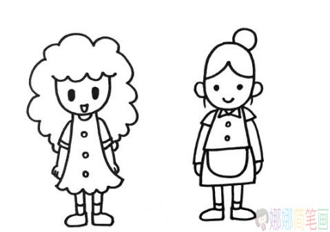 妈妈怎么画,妈妈的简笔画画法