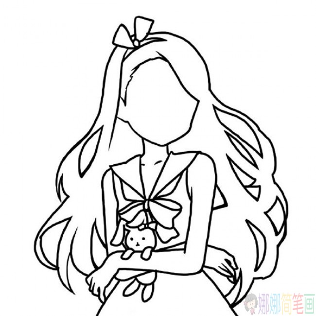 可爱的动漫少女简笔画教程