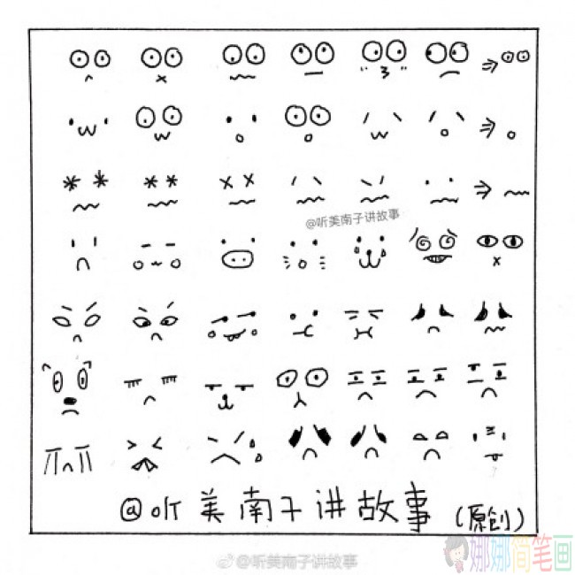 各种不同的人物表情简笔画图片