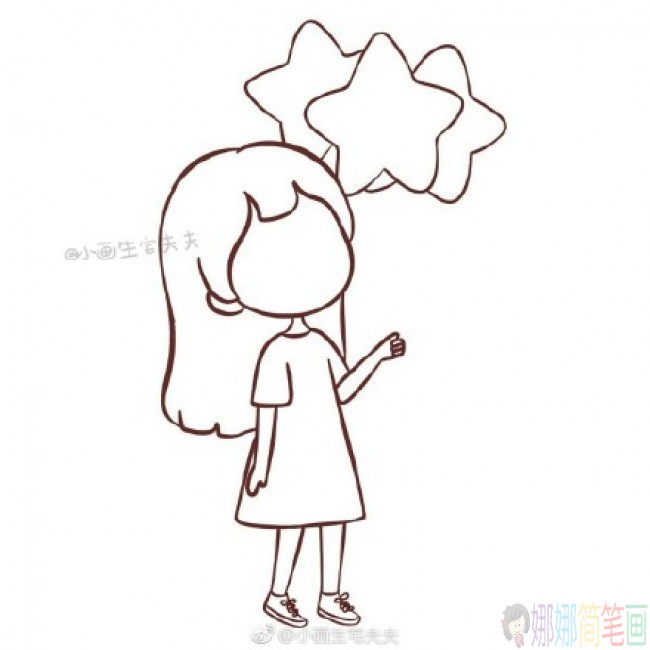 漂亮的女孩简笔画,女孩简笔画步骤图