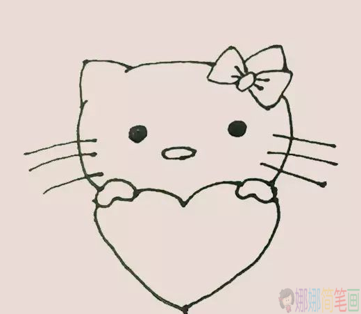 Hello kitty简笔画,凯蒂猫简笔画