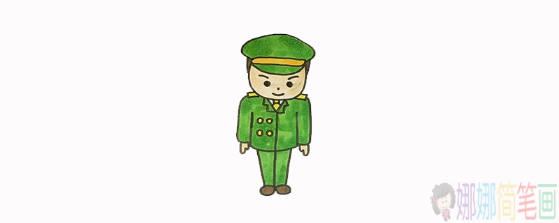 帅气的军人简笔画