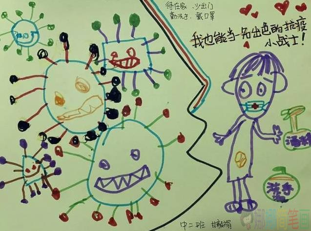 我为抗击新冠疫情做贡献儿童画
