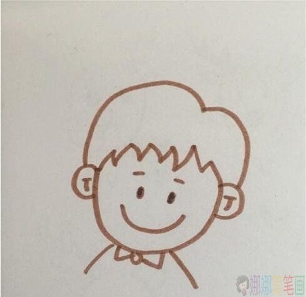 简单的小男孩简笔画图片