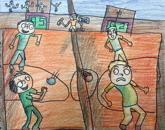 校园运动会儿童绘画图片
