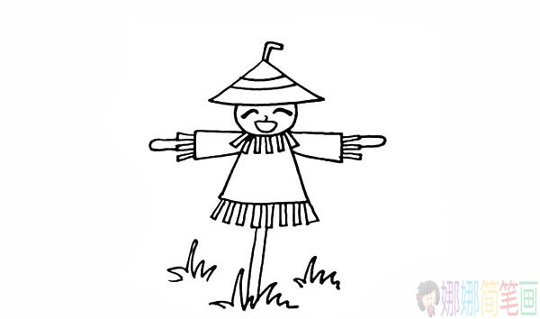 稻草人简笔画,稻草人怎么画