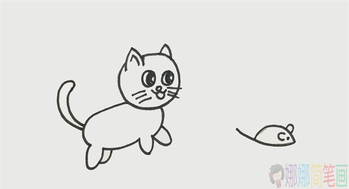 猫捉老鼠简笔画