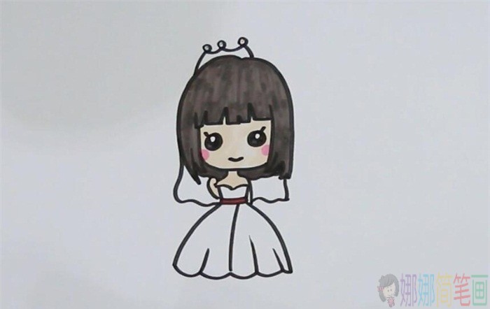 新娘简笔画,新娘怎么画