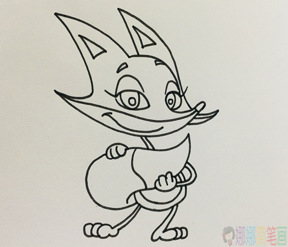 狐狸儿童画,狐狸简笔画画法