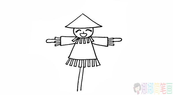 稻草人简笔画,稻草人怎么画
