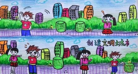 卫生文明城市儿童画