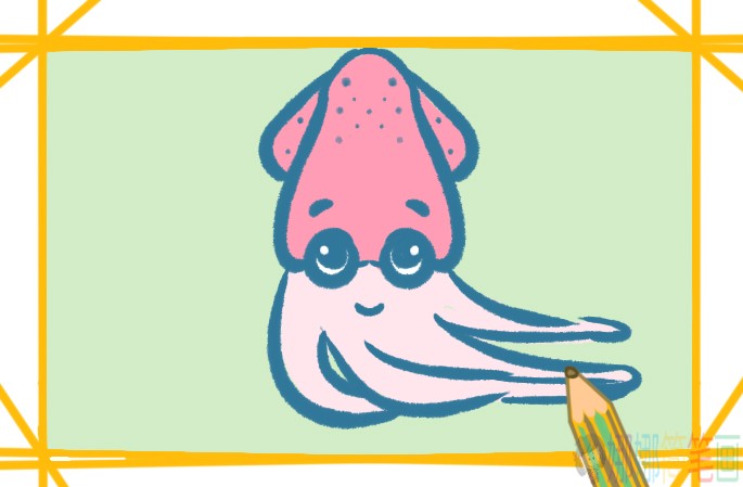 墨鱼简笔画绘画教程