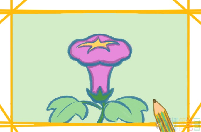 牵牛花简笔画,牵牛花儿童画法