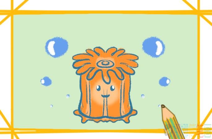 海葵简笔画,海底动物简笔画