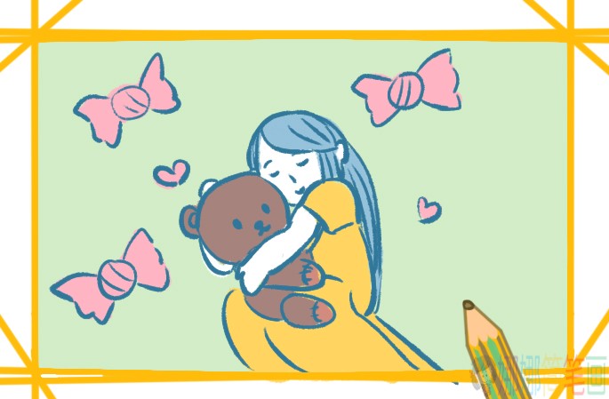 睡觉的可爱女生简笔画