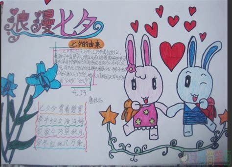 七夕节学生手抄报模板